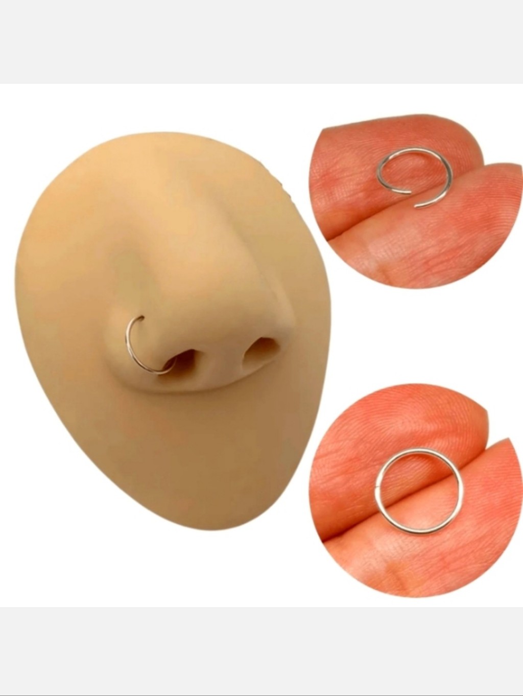 3 Nose Ring Hoops